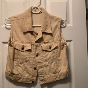 Corduroy slightly cropped vest